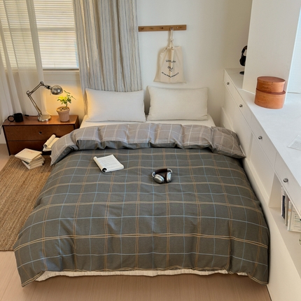 91家纺网 家纺一手货源 找家纺 （总）清雅福2025全棉13372极简风北欧系列单品被套