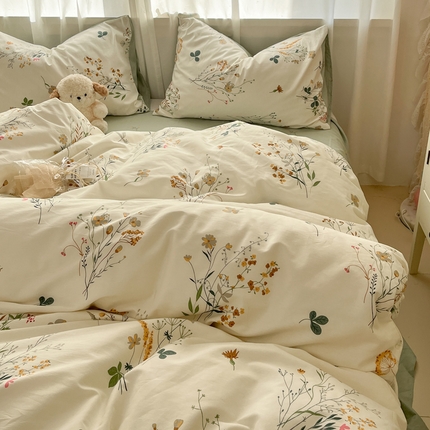 91家纺网 家纺一手货源 找家纺 （总）盛馨家纺 2025新款ins小清新全棉四件套三件套床笠四件套跑量款系列