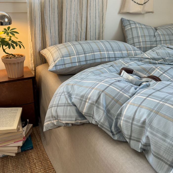 91家纺网 家纺一手货源 找家纺 清雅福2025全棉13372极简风四件套 简约