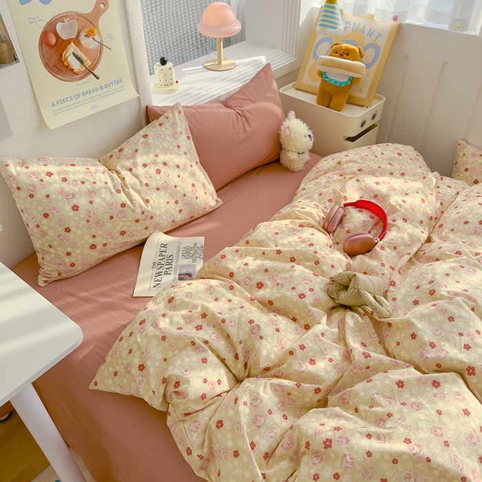 91家纺网 家纺一手货源 找家纺 颜选 2025新款水洗棉印花四件套【提供买家秀】 香婉