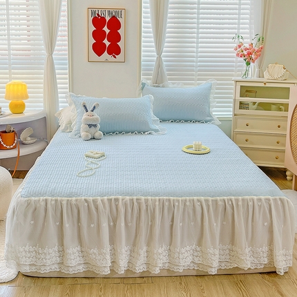 91家纺网 家纺一手货源 找家纺 （总）山茶家纺 2025新款全棉夹棉床裙