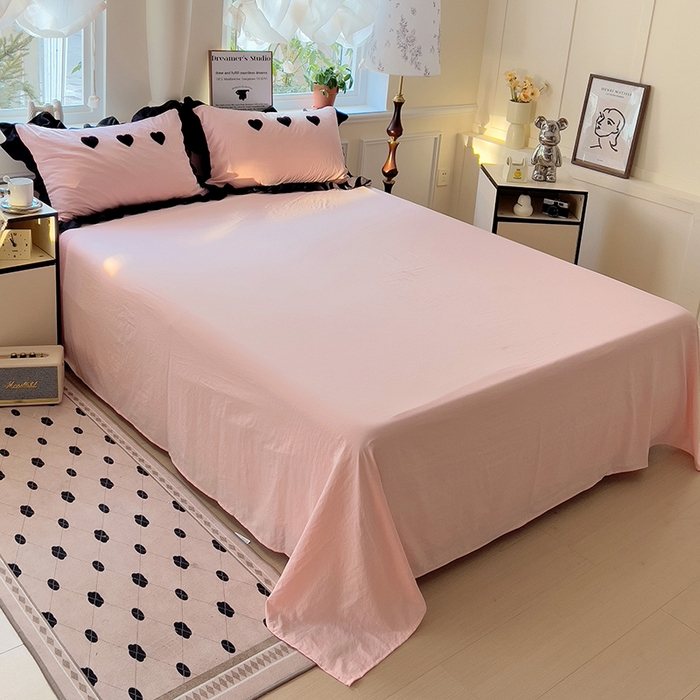 91家纺网 家纺一手货源 找家纺 梦之岛 2025新款韩版小香风赫本风云朵棉毛巾绣四件套 小香风爱心-玉