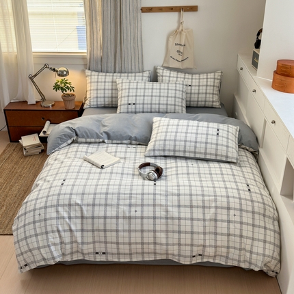 91家纺网 家纺一手货源 找家纺 （总）清雅福2025全棉13372极简风北欧系列单品被套