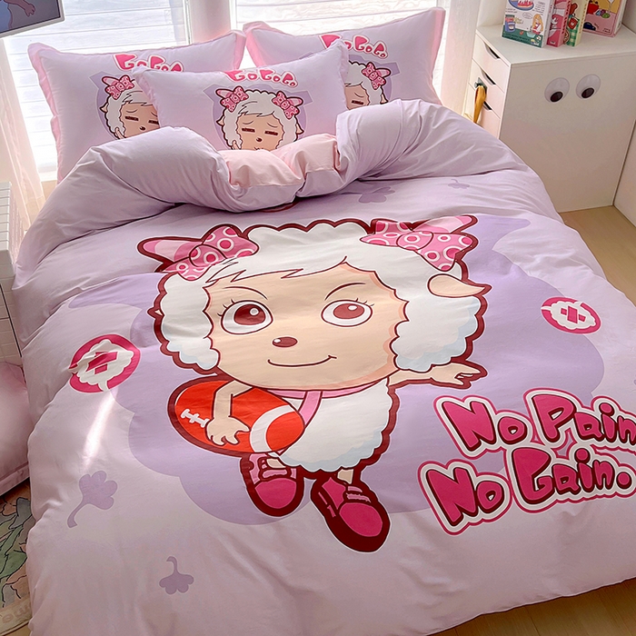 91家纺网 家纺一手货源 找家纺 浩诚 2025新款第一批正版喜羊羊全棉纯棉2025新款卡通大版四件套喜洋洋三件套（陆续更新花色）-提供买家秀 运动精灵