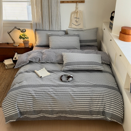 清雅福2025全棉13372极简风四件套 逸梦