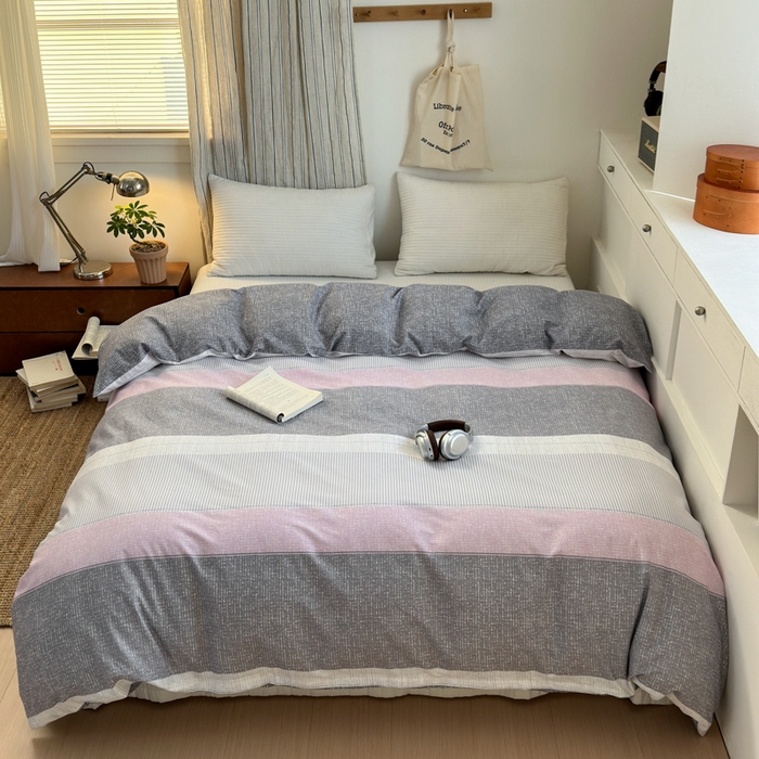 91家纺网 家纺一手货源 找家纺 （总）清雅福2025全棉13372极简风北欧系列单品被套