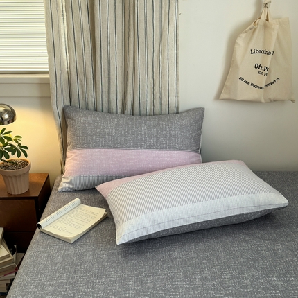 91家纺网 家纺一手货源 找家纺 （总）清雅福2025全棉13372极简风北欧系列单品枕套