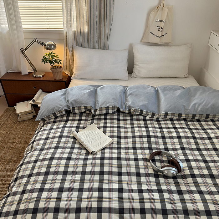 91家纺网 家纺一手货源 找家纺 清雅福2025全棉13372极简风四件套 伊晨