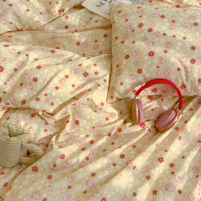 91家纺网 家纺一手货源 找家纺 颜选 2025新款水洗棉印花四件套【提供买家秀】 香婉