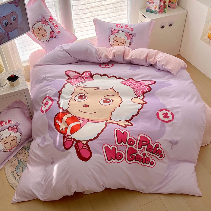 91家纺网 家纺一手货源 找家纺 （总）浩诚 2025新款第一批正版喜羊羊全棉纯棉2025新款卡通大版四件套喜洋洋三件套（陆续更新花色）-提供买家秀