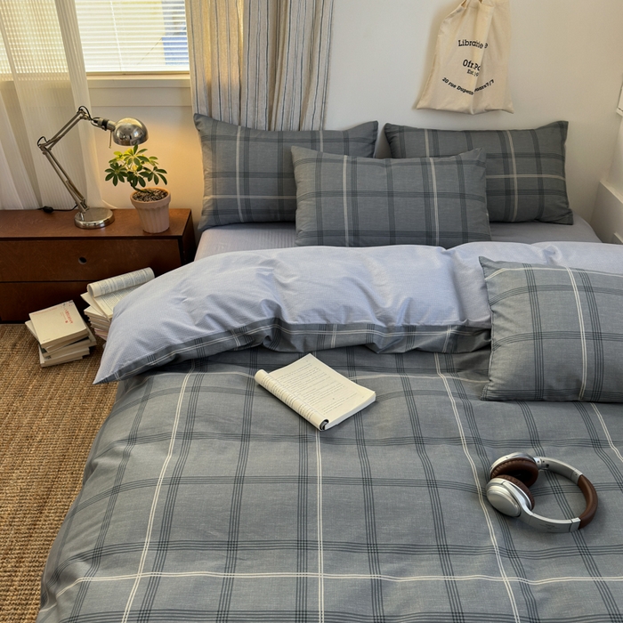 91家纺网 家纺一手货源 找家纺 清雅福2025全棉13372极简风四件套 北欧格