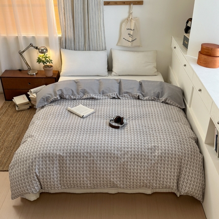 91家纺网 家纺一手货源 找家纺 （总）清雅福2025全棉13372极简风北欧系列单品被套