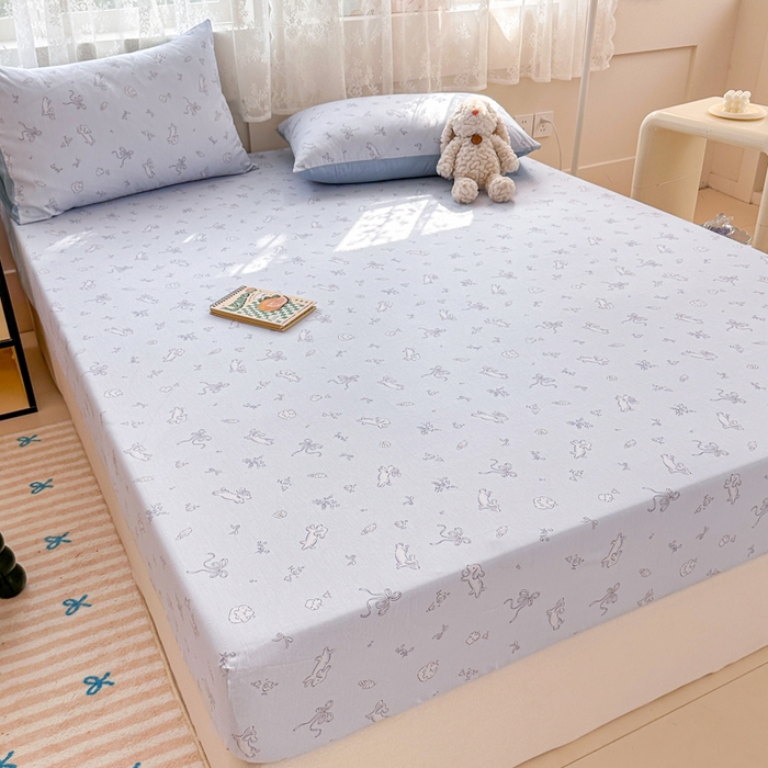 91家纺网 家纺一手货源 找家纺 晨希2025新款13070全棉印花单品床笠枕套 晚风逐梦