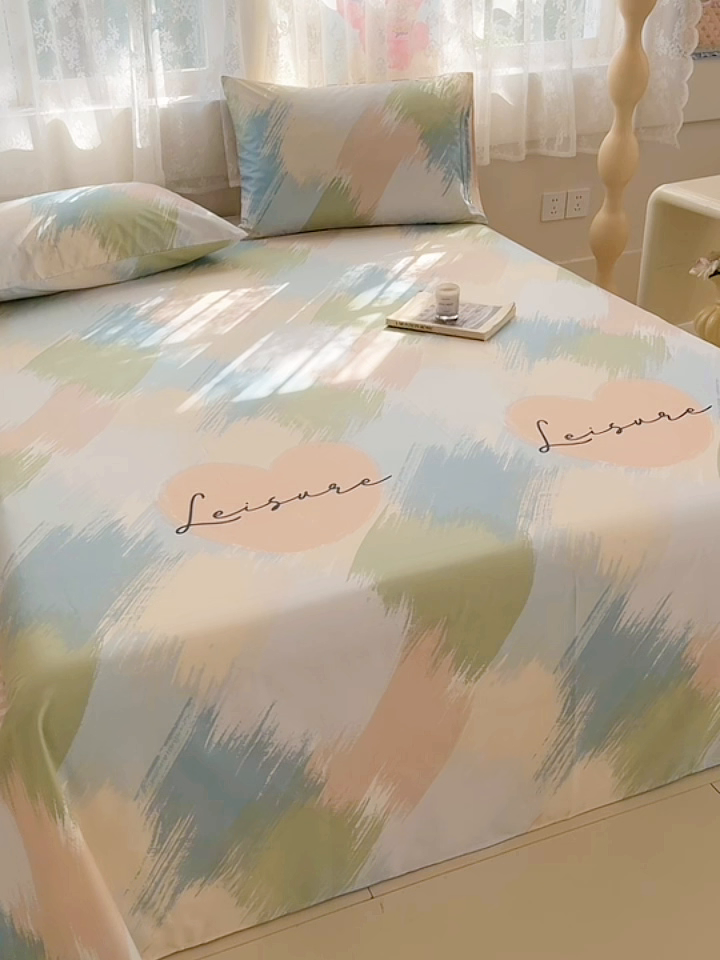 91家纺网 家纺一手货源 找家纺 晨希2025新款13070全棉印花单品床单枕套 晚风入意