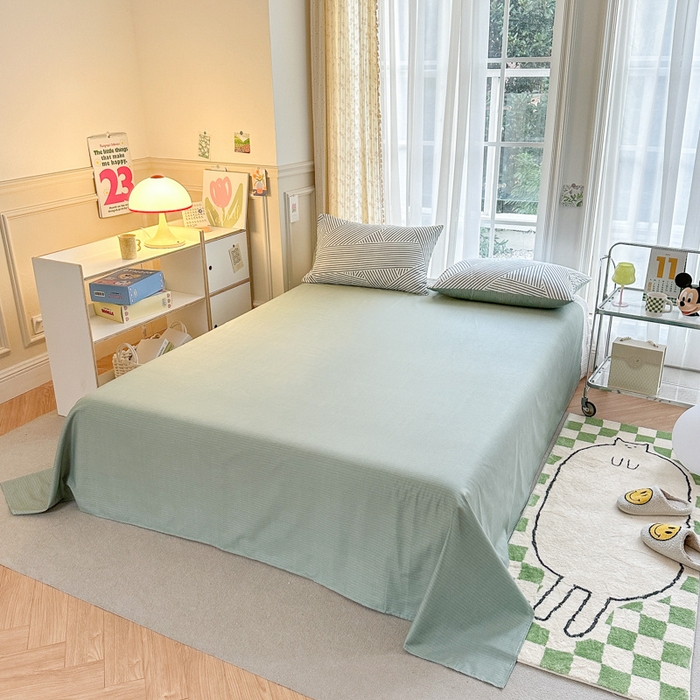 91家纺网 家纺一手货源 找家纺 清雅福2025全棉13372极简风四件套 律动