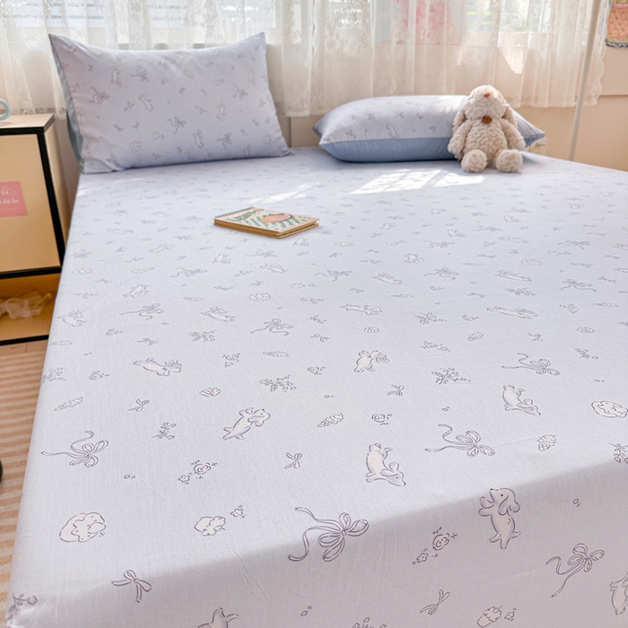 91家纺网 家纺一手货源 找家纺 晨希2025新款13070全棉印花单品床笠枕套 晚风逐梦