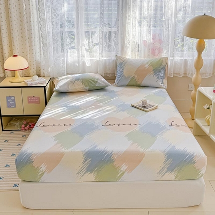 91家纺网 家纺一手货源 找家纺 晨希2025新款13070全棉印花单品床笠枕套 晚风入意