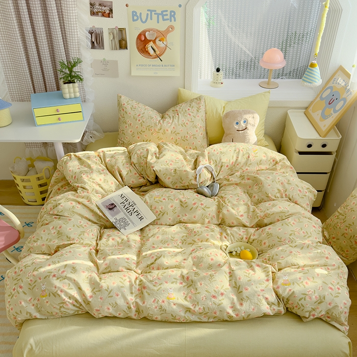 91家纺网 家纺一手货源 找家纺 颜选 2025新款水洗棉印花四件套【提供买家秀】 欣野