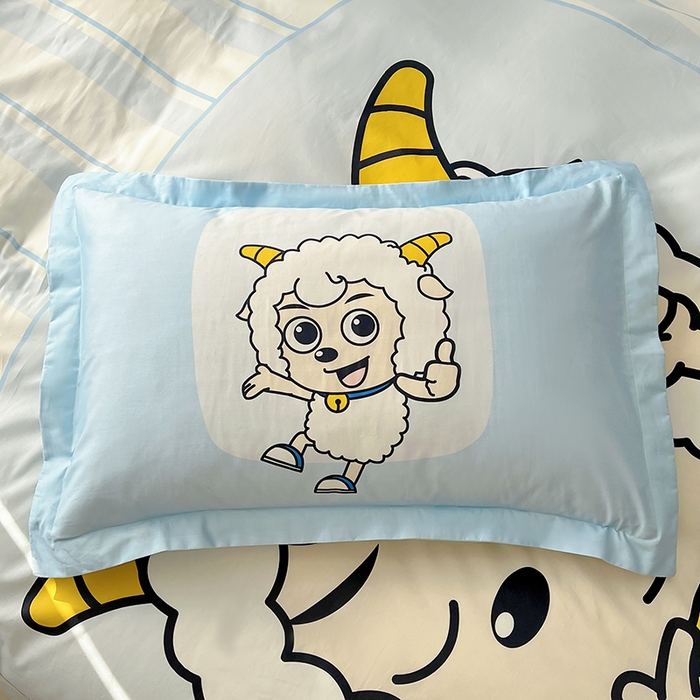 91家纺网 家纺一手货源 找家纺 浩诚 2025新款第一批正版喜羊羊全棉纯棉2025新款卡通大版四件套喜洋洋三件套（陆续更新花色）-提供买家秀 羊先生