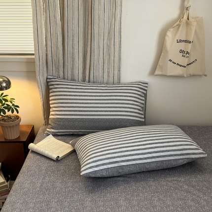 91家纺网 家纺一手货源 找家纺 （总）清雅福2025全棉13372极简风北欧系列单品枕套