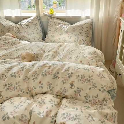 91家纺网 家纺一手货源 找家纺 （总）盛馨家纺 2025新款ins小清新全棉四件套三件套床笠四件套跑量款系列