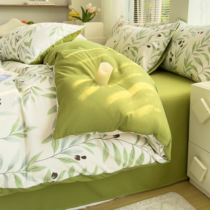 91家纺网 家纺一手货源 找家纺 （总）雅阁尔2025新款直播热款水洗棉四件套小碎花床单被套三件套 