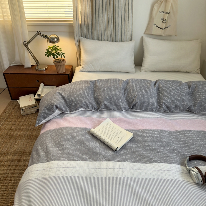 91家纺网 家纺一手货源 找家纺 （总）清雅福2025全棉13372极简风北欧系列单品被套