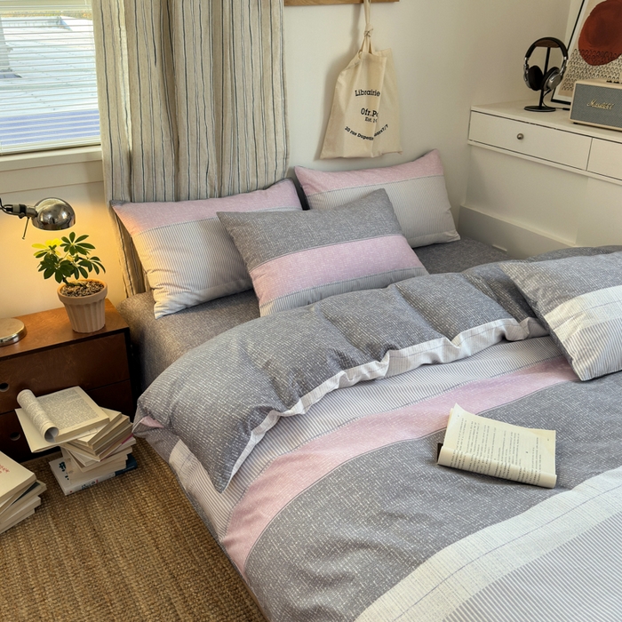 91家纺网 家纺一手货源 找家纺 （总）清雅福2025全棉13372极简风北欧系列单品被套