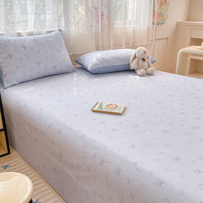 91家纺网 家纺一手货源 找家纺 晨希2025新款13070全棉印花单品床单枕套 晚风逐梦