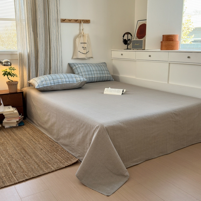 91家纺网 家纺一手货源 找家纺 清雅福2025全棉13372极简风四件套 简约