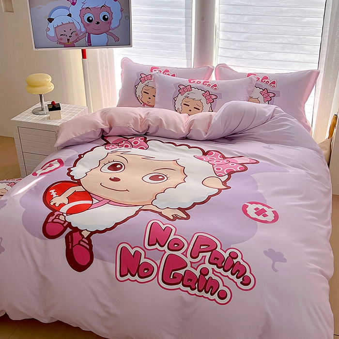 91家纺网 家纺一手货源 找家纺 （总）浩诚 2025新款第一批正版喜羊羊全棉纯棉2025新款卡通大版四件套喜洋洋三件套（陆续更新花色）-提供买家秀