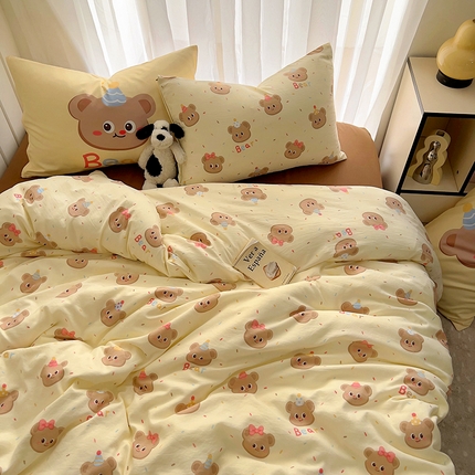 91家纺网 家纺一手货源 找家纺 （总）春光里 2025新款水洗棉印花系列四件套