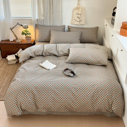 91家纺网 家纺一手货源 找家纺 （总）清雅福2025全棉13372极简风四件套单被套
