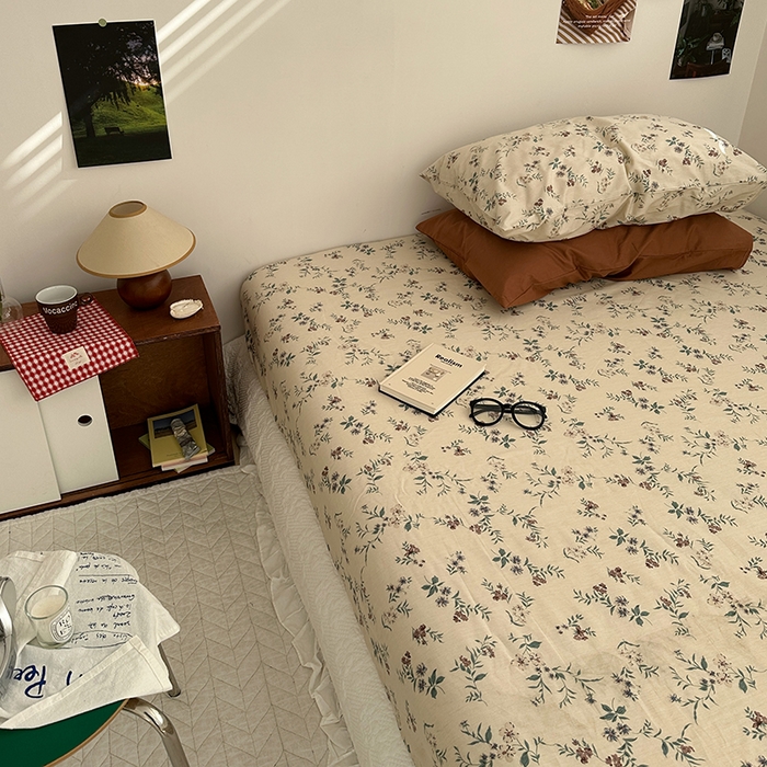 91家纺网 家纺一手货源 找家纺 尺素 2025新款ins风小红书系列单床笠 秋枫