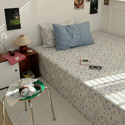 91家纺网 家纺一手货源 找家纺 尺素 2025新款ins风小红书系列单床单 蓝莓厚乳