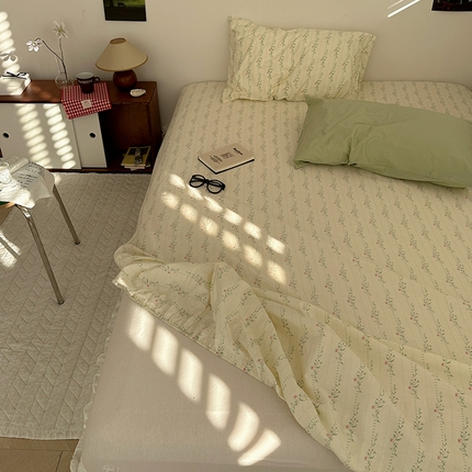 91家纺网 家纺一手货源 找家纺 尺素 2025新款ins风小红书系列单床笠 养一束温柔