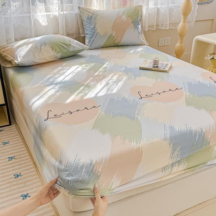 91家纺网 家纺一手货源 找家纺 晨希2025新款13070全棉印花单品床笠枕套 晚风入意