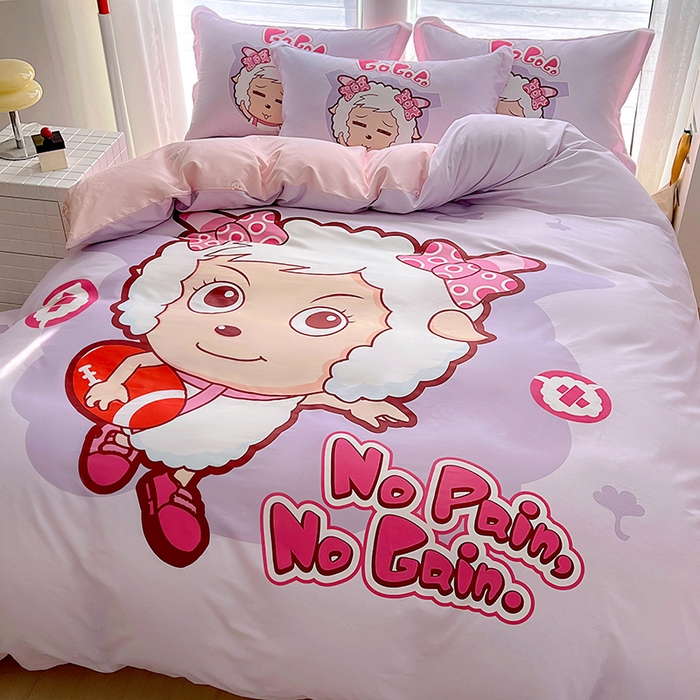 91家纺网 家纺一手货源 找家纺 浩诚 2025新款第一批正版喜羊羊全棉纯棉2025新款卡通大版四件套喜洋洋三件套（陆续更新花色）-提供买家秀 运动精灵