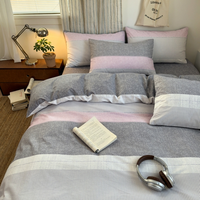 91家纺网 家纺一手货源 找家纺 （总）清雅福2025全棉13372极简风北欧系列单品被套