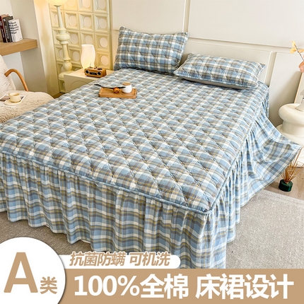 91家纺网 家纺一手货源 找家纺 （总）糯米猪家纺 2025新款全棉色织水洗棉床裙