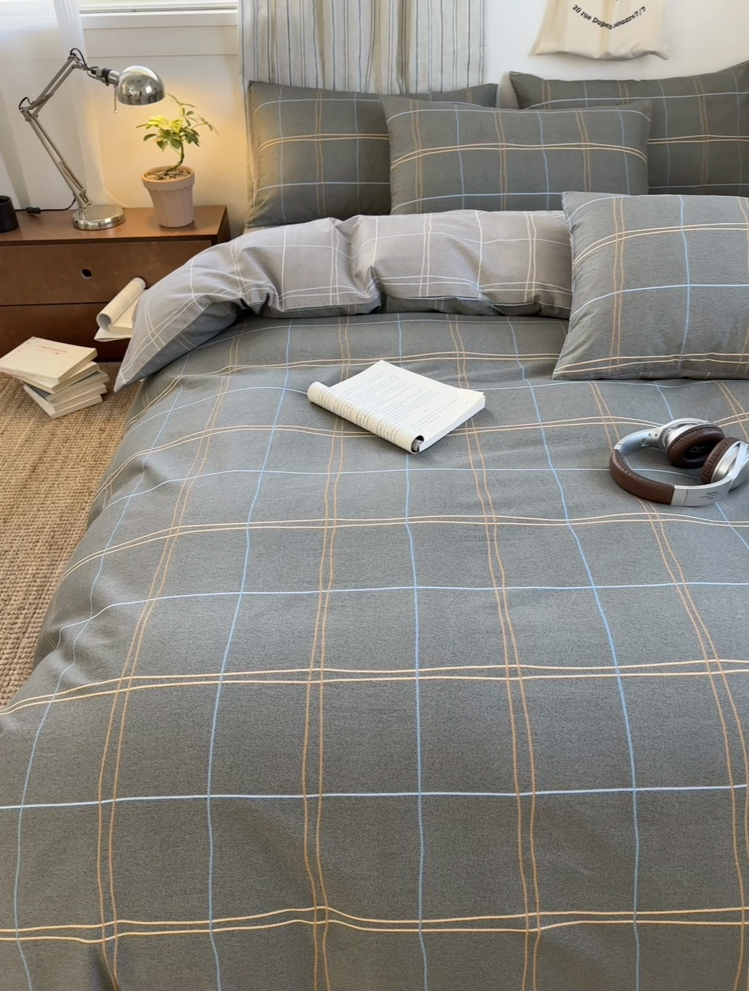 91家纺网 家纺一手货源 找家纺 清雅福2025全棉13372极简风四件套 回忆