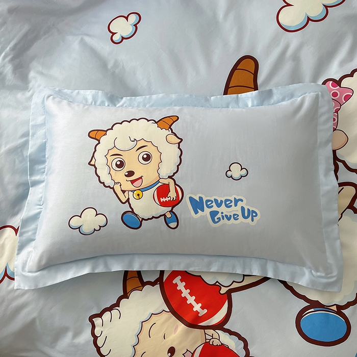 91家纺网 家纺一手货源 找家纺 浩诚 2025新款第一批正版喜羊羊全棉纯棉2025新款卡通大版四件套喜洋洋三件套（陆续更新花色）-提供买家秀 亲亲伙伴