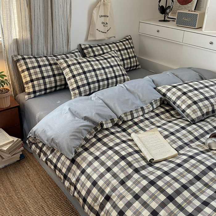 91家纺网 家纺一手货源 找家纺 清雅福2025全棉13372极简风四件套 伊晨