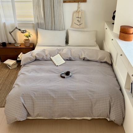 91家纺网 家纺一手货源 找家纺 （总）清雅福2025全棉13372极简风四件套单被套