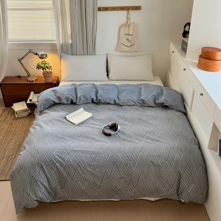 91家纺网 家纺一手货源 找家纺 （总）清雅福2025全棉13372极简风北欧系列单品被套