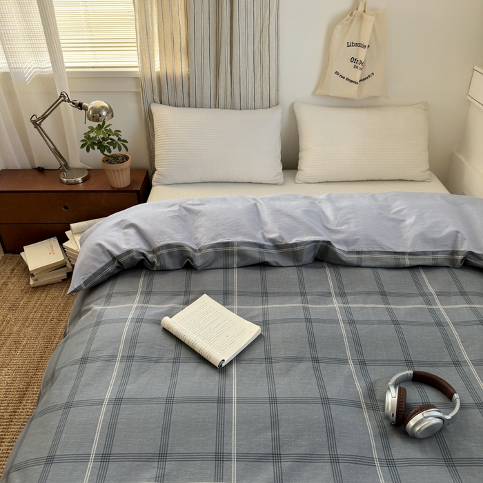 91家纺网 家纺一手货源 找家纺 清雅福2025全棉13372极简风四件套 北欧格