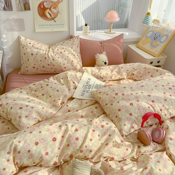 91家纺网 家纺一手货源 找家纺 颜选 2025新款水洗棉印花四件套【提供买家秀】 香婉