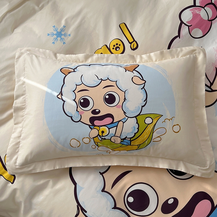 91家纺网 家纺一手货源 找家纺 浩诚 2025新款第一批正版喜羊羊全棉纯棉2025新款卡通大版四件套喜洋洋三件套（陆续更新花色）-提供买家秀 梦幻探险