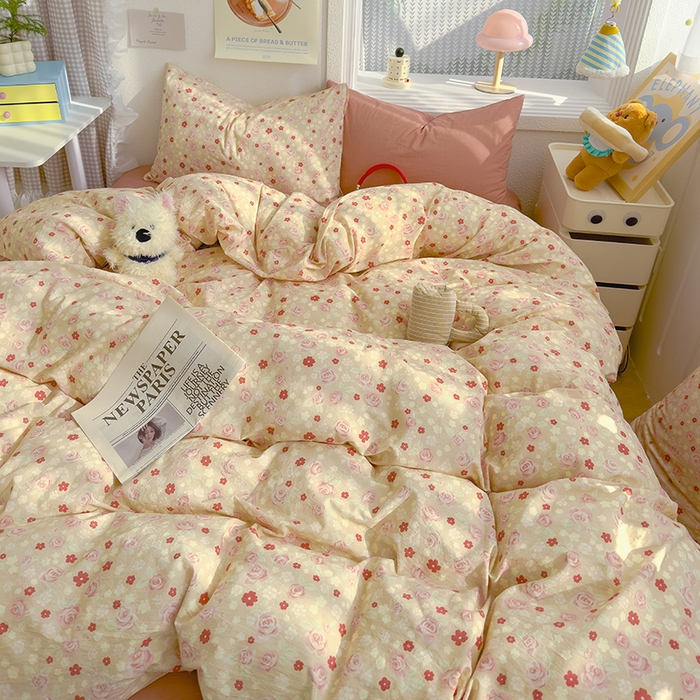 91家纺网 家纺一手货源 找家纺 颜选 2025新款水洗棉印花四件套【提供买家秀】 香婉