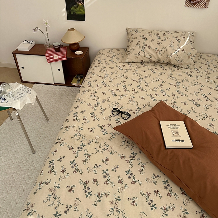 91家纺网 家纺一手货源 找家纺 尺素 2025新款ins风小红书系列单床笠 秋枫